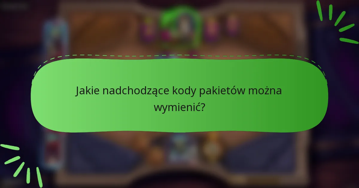 Jakie nadchodzące kody pakietów można wymienić?